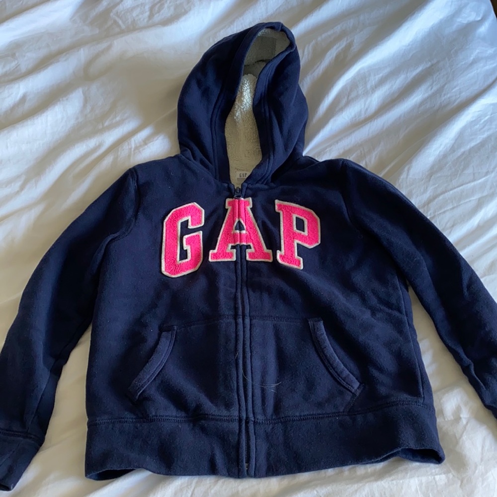 Gap girls Sherpa lined hoodie. Size 10